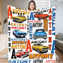 Illustrated classic muscle cars and vintage cruisers collage with racing typography, view 6.
