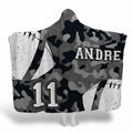 Grey urban camouflage pattern with corner football graphics and varsity typography, view 1.
