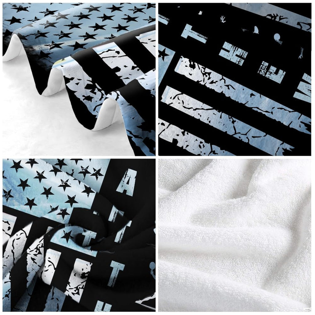 Patriotic pickleball flag throw blanket view 5 highlighting court player graphics and sports room decor