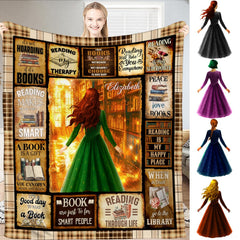 Fantasy thematic accent bedding set featuring towering wooden shelves and bookish bedroom decor artwork.
