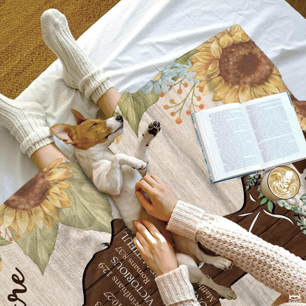 Personalized Sunflower God Says You Are Throw Blanket, Lightweight