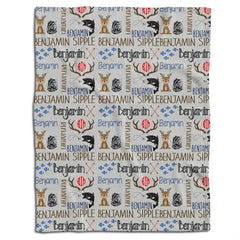 Outdoor themed bedding set featuring cute baby deer fawns and jumping fish across a rustic woodland pattern.