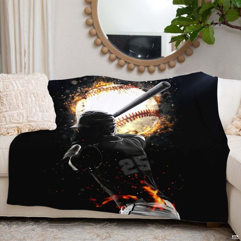 Decorative sports illustration styled nicely in a modern athletic bedroom setting.