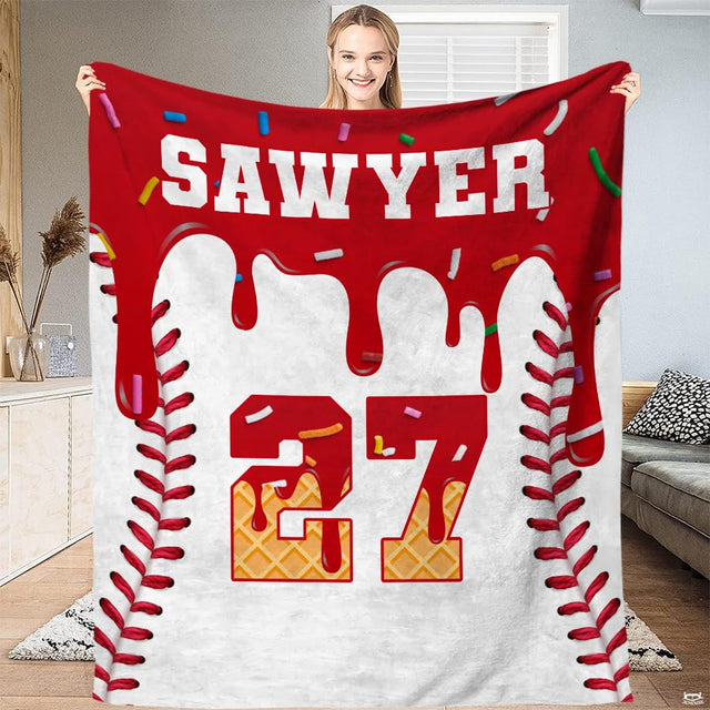 Baseball graphic display showing curved crimson seam patterns and vintage jersey typography on white.