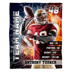 Quarterback passing throw blanket view 2 highlighting athletic passer, split fire and ice waves, and sports graphics