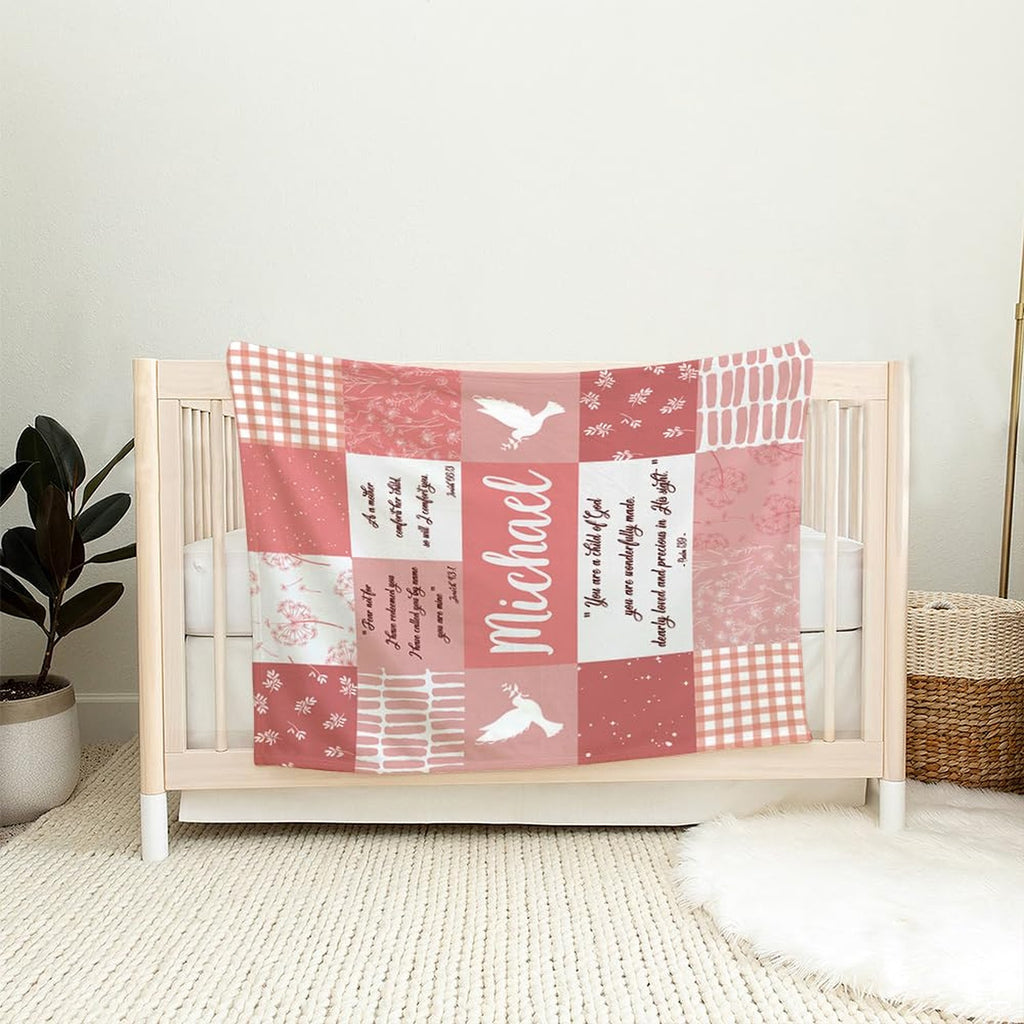 Minimalist vertical dash textures paired beside classic pink and white gingham check artwork panels.