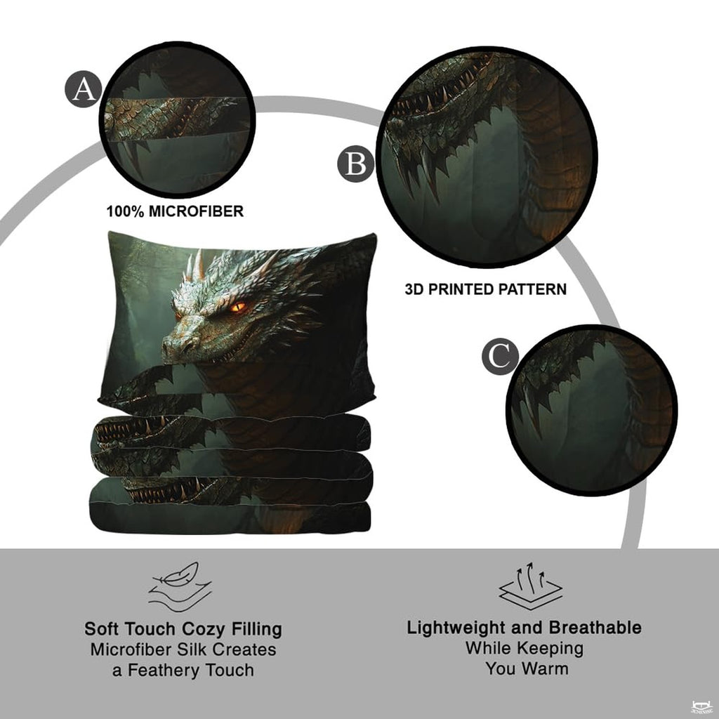 Dark dragon bedding feature infographic