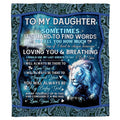 Father lion and cub moonlight paisley border blanket showing guardian lion and starry sky view 1