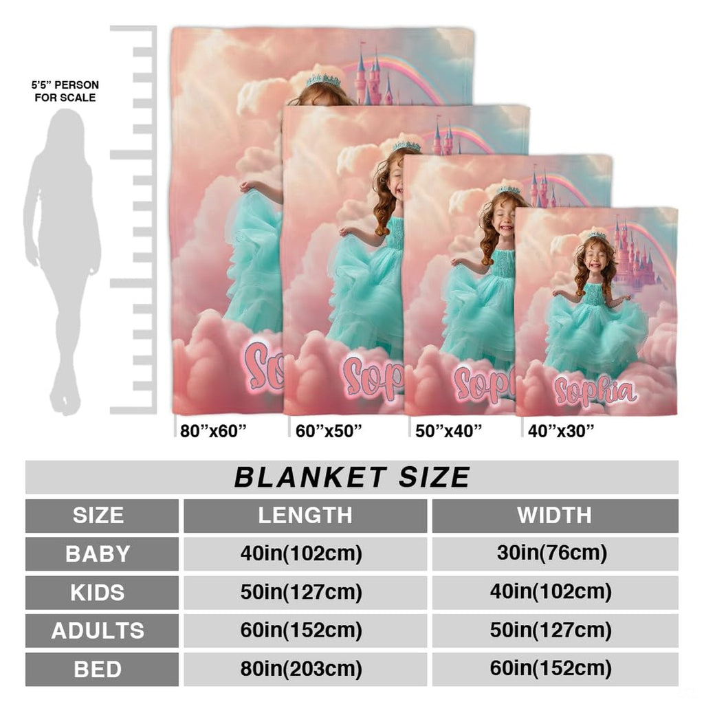 Alternative perspective of fairytale princess graphic blanket