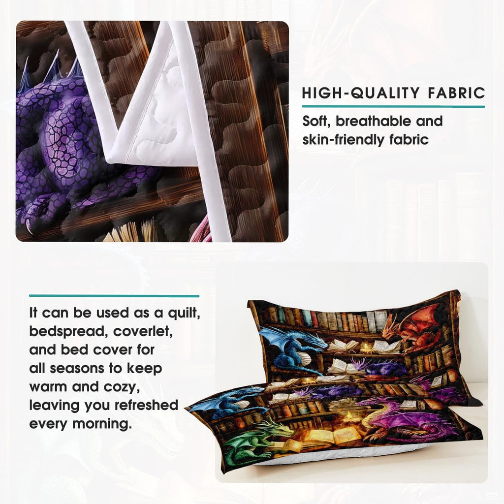Dragon library bedding detail infographic