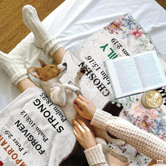 Custom Bible Verse Photo Blanket – Personalized Christian Gift for Her