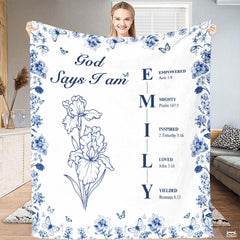 Custom Emily God Says I Am Blanket, Machine Washable