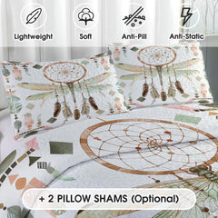 Close view of dragonfly and feather pillow artwork