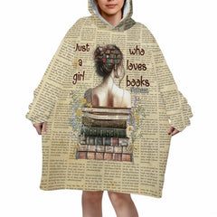Vintage bookish bedding set with stacked thematic accent, coffee art, and wildflower newspaper collage pattern.