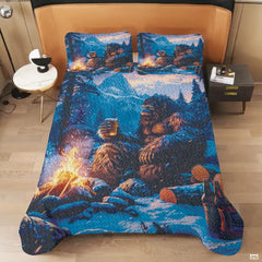 Personalized Bigfoot by Campfire Bedding Quilt Sets