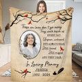 Cardinal branches sympathy throw blanket featuring red birds and vintage quill pen motifs