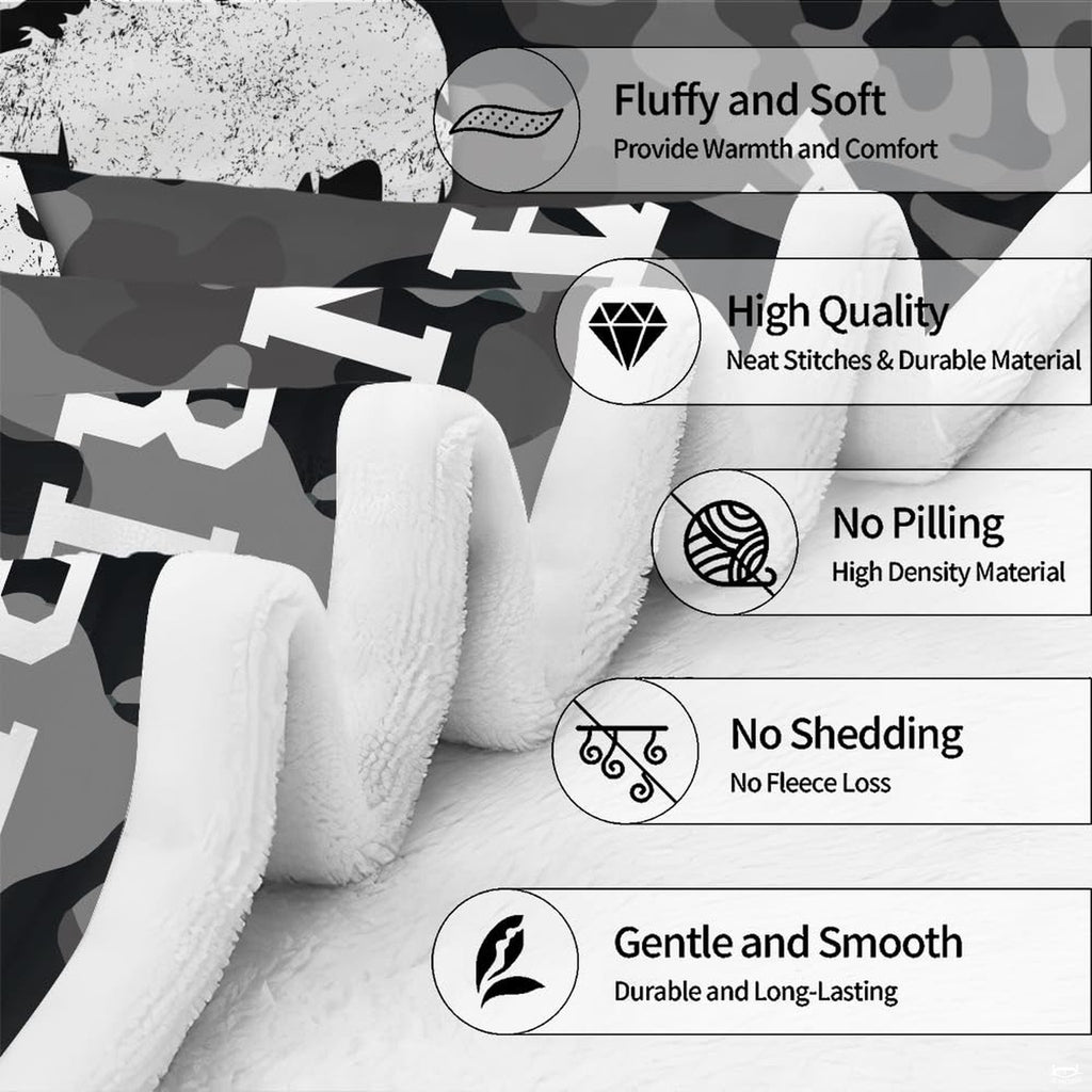 Close-up detail view of white textile surface texture alongside graphic feature icon badges.