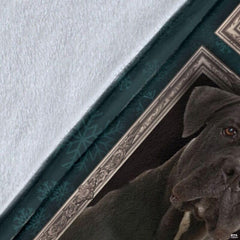 thematic accent bed perspective showcasing grand Cane Corso gallery wall theme in soft room light.