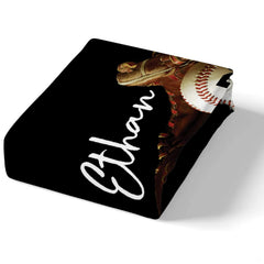 Angle view of athletic bedding illustrating midnight black contrasts and golden bronze accents