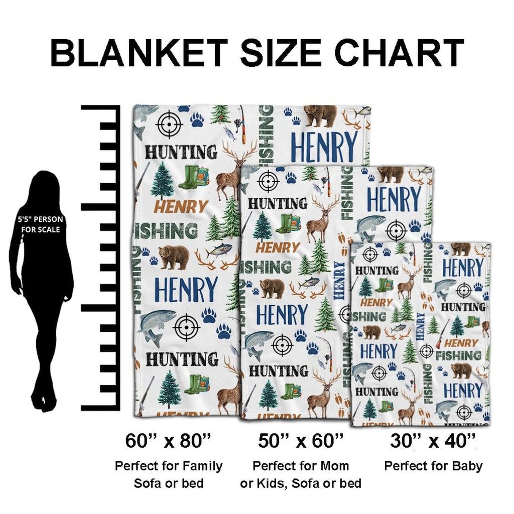Wilderness sportsman deer bear trout blanket held outdoors in autumn park