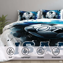 Custom Soccer Ball with Number 07 Comforter Set, Machine W - Design 17