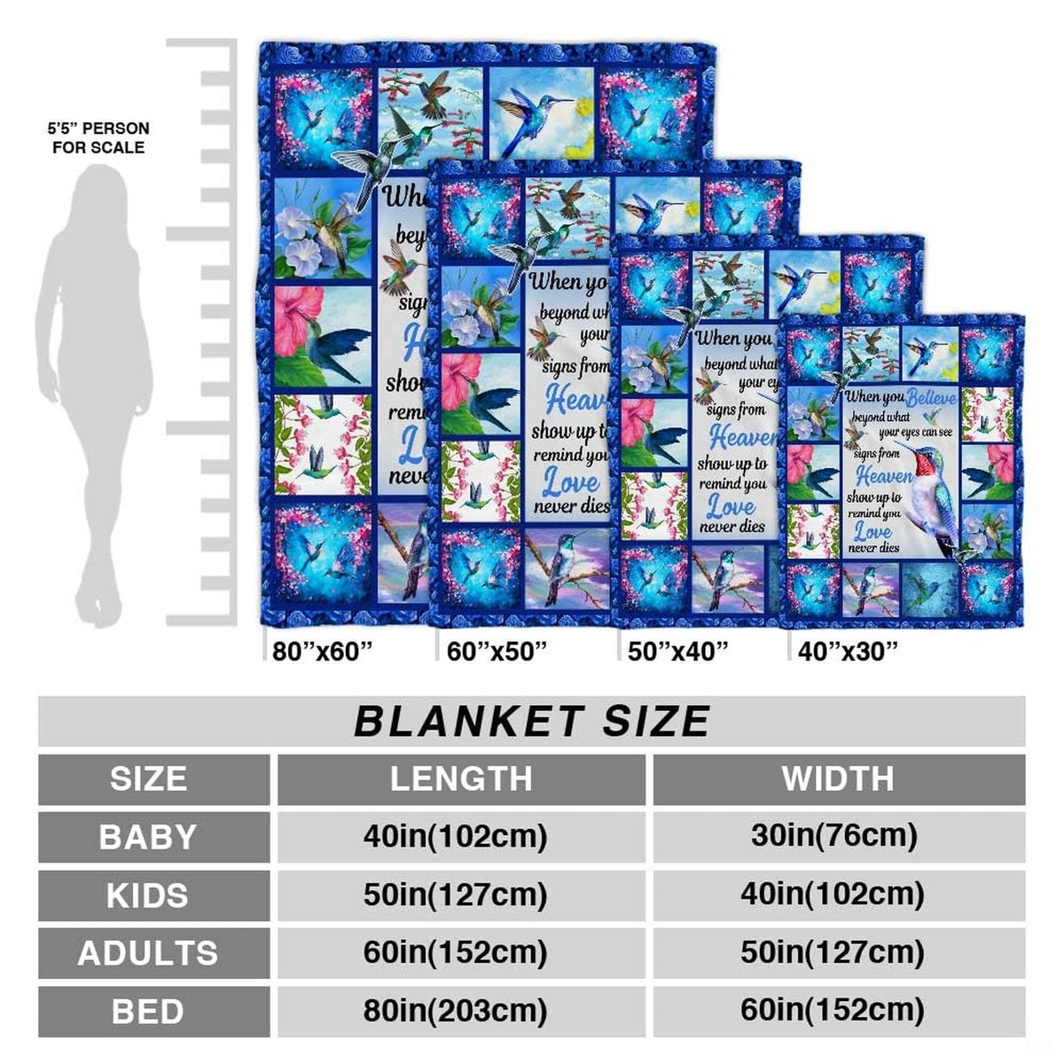 Hummingbird floral collage throw blanket view 4 highlighting iridescent bird artwork and garden room styling