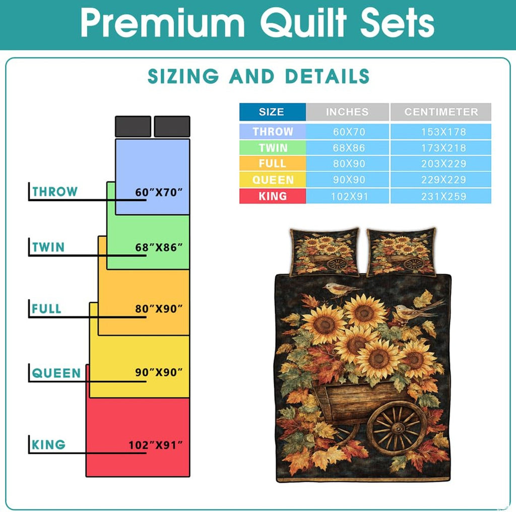 Folded presentation of autumn bedding set demonstrating sharp graphic print clarity and rich color saturation.