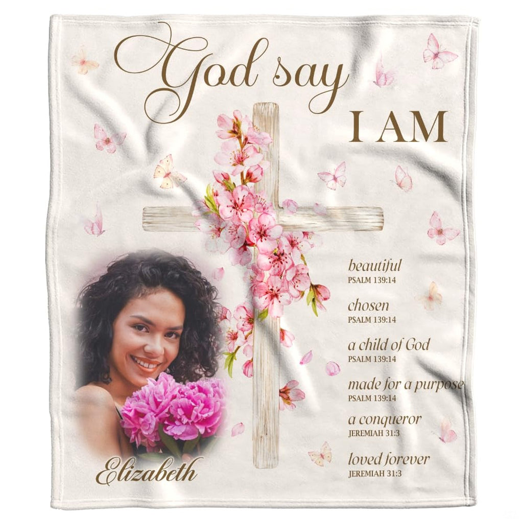 Uplifting scripture affirmations and Bible verses on throw blanket