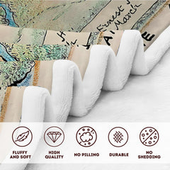 Vintage bed settee decor display highlighting hand-thematic accent forest map pathways and greenery