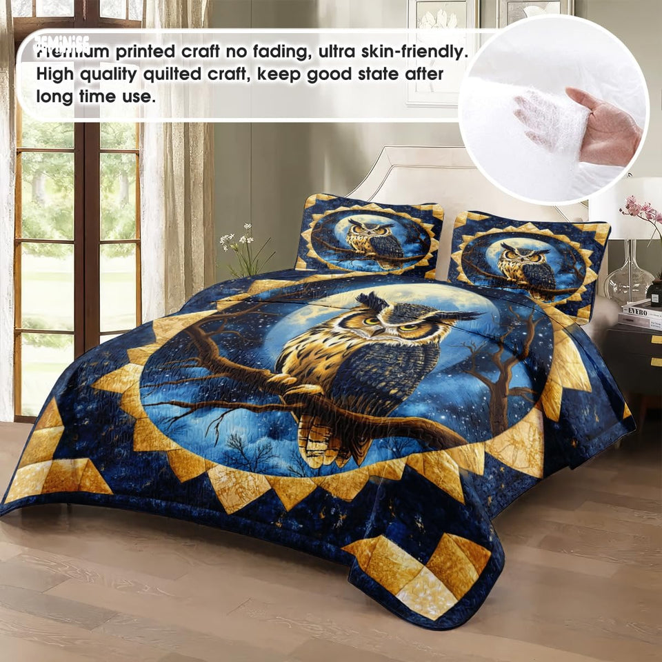 Jeminise Cat Farmhouse Quilt Set, Cozy Animal Bedding
