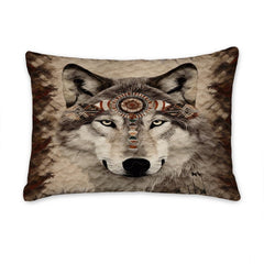 Personalized Wolf Head with Geometric Headdress Comforter