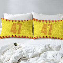 Softball Sports Theme Bedding Set – Bright Teal Yellow Comforter for Girls, Teens & Women, Cozy Decorative Softball Lover Bed Set Available in Twin, Queen and King Sizes