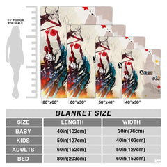 Personalized Watercolor Basketball Players Dunking Blanket