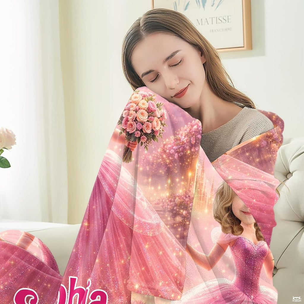 Bedside decor vignette showcasing how to encourage pink on pink princess bedroom styling