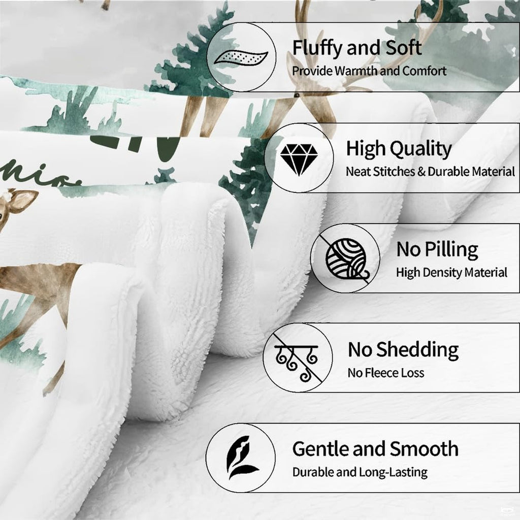 Natural rustic bedroom decor featuring wilderness deer and pine tree bedding.