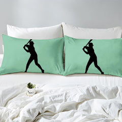 Softball Lover Teal Yellow Bedding – Stylish Sports Theme Comforter for Girls, Women & Teens, Perfect Softball Bedroom Decor in Twin/Queen/King