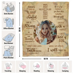 Sunflower Christian scripture Bible verses photo blanket showing faith design view 4