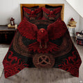 Viking Raven Quilt Bed Set – Norse Mythology Celtic Tree of Life Bedding with Ravens – Viking Bedspread Comforter Set for Men & Women, Nordic Symbol Quilt, Twin/Queen/King Sizes (Color 2)