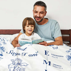 Custom Emily God Says I Am Blanket, Machine Washable