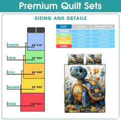 Sea Turtle Pattern Quilt, Animal Patchwork Sea Turtle Quilt Set Patchwork Style, Premium Pattern Quilt Bedspread, Animals Bedding Quilts Gift for Men Women