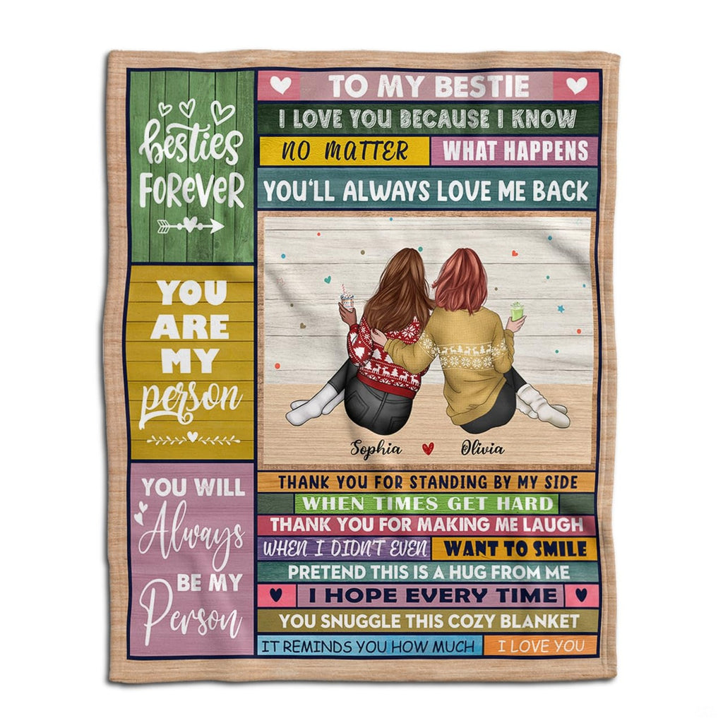 Flat digital layout displaying winter companions on timber flooring with colorful rustic text planks.