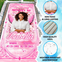 Product feature overview displaying waterproof attributes and corner reinforcement details.