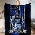Thin Blue Line bedding set with tactical thematic accent officer artwork and weathered flag stripes.