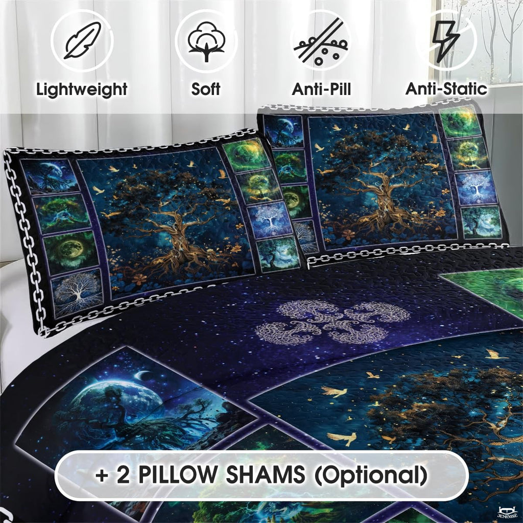 Personalized Celtic Tree of Life Yggdrasil Quilt Sets, Bedroom Decor