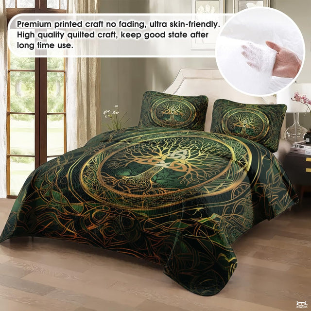 Personalized Celtic Tree of Life Yggdrasil Quilt Sets