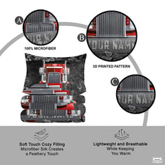 Custom Trucking Semi Truck Breaking Through Stone Wall Comforter design 1