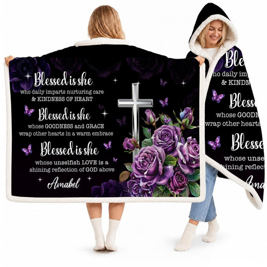 Purple rose and butterfly luxury bedding set displayed over a dark backdrop in a modern bedroom.