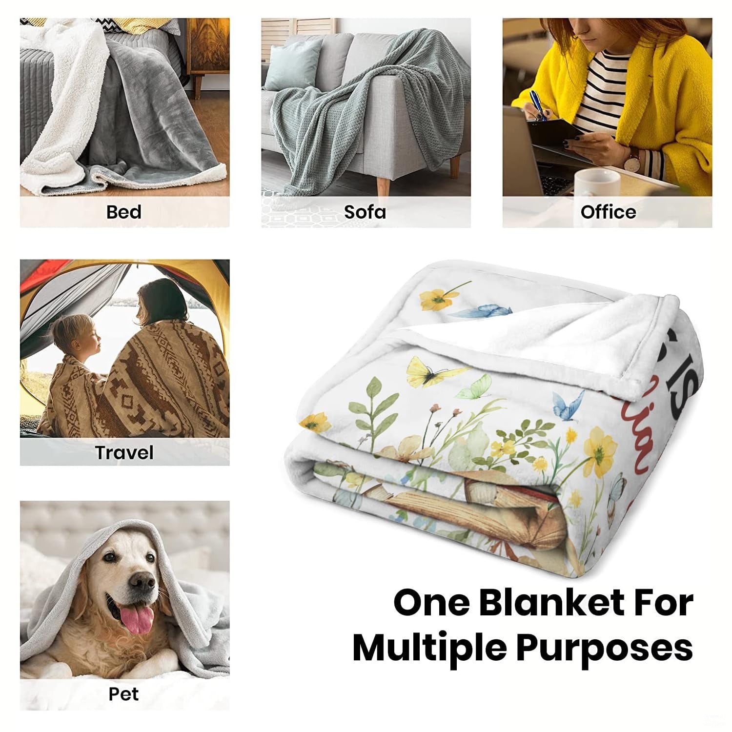 Personalized Just A Girl Who Loves Books Blanket - Custom Name Book