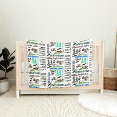 Duck hunting sheets visual pattern with sporting dogs, shotgun silhouettes, and green marsh reeds.