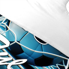 Custom Soccer Player Goal Comforter Set, Machine Washable - Design 8
